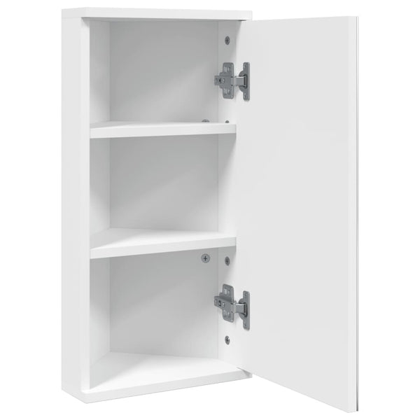 Weißer Bad-Eckspiegelschrank Ladiszlau 30x24x60cm