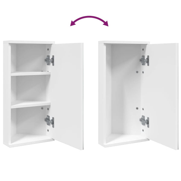 Weißer Bad-Eckspiegelschrank Ladiszlau 30x24x60cm