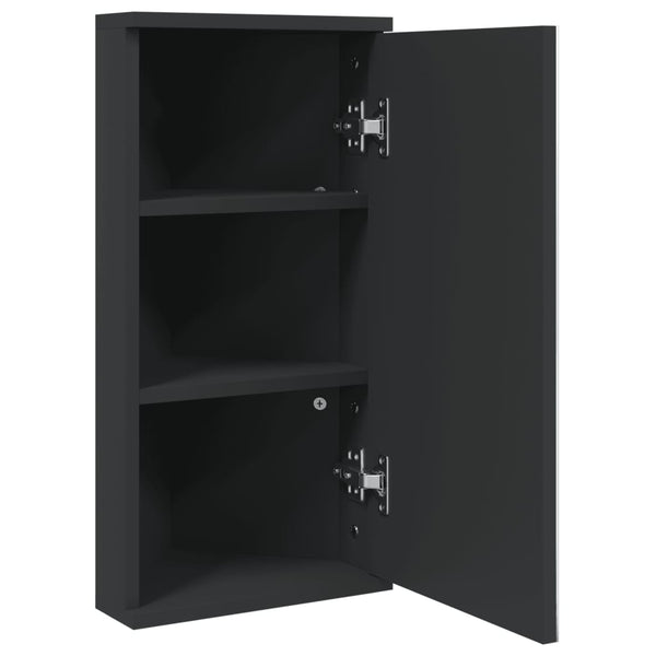 Schwarzer Badezimmer-Eckspiegelschrank Ladiszlau 30x24x60cm