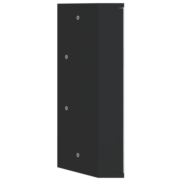 Schwarzer Badezimmer-Eckspiegelschrank Ladiszlau 30x24x60cm