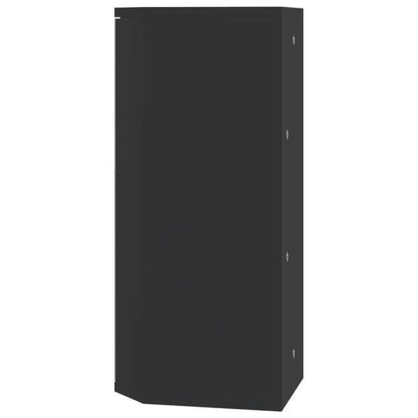 Schwarzer Badezimmer-Eckspiegelschrank Ladiszlau 30x24x60cm