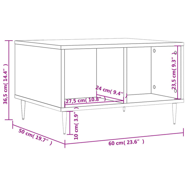 Grauer Couchtisch Titov 60x50x36,5cm (Holz)