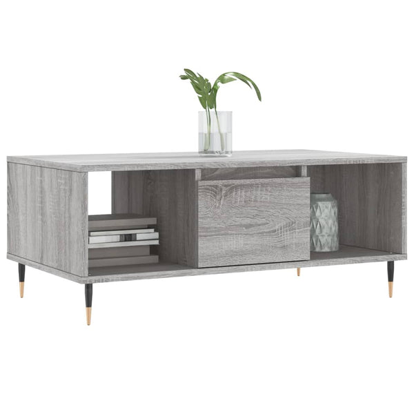 Grauer Couchtisch Burtea 90x50x36,5cm (Holz)