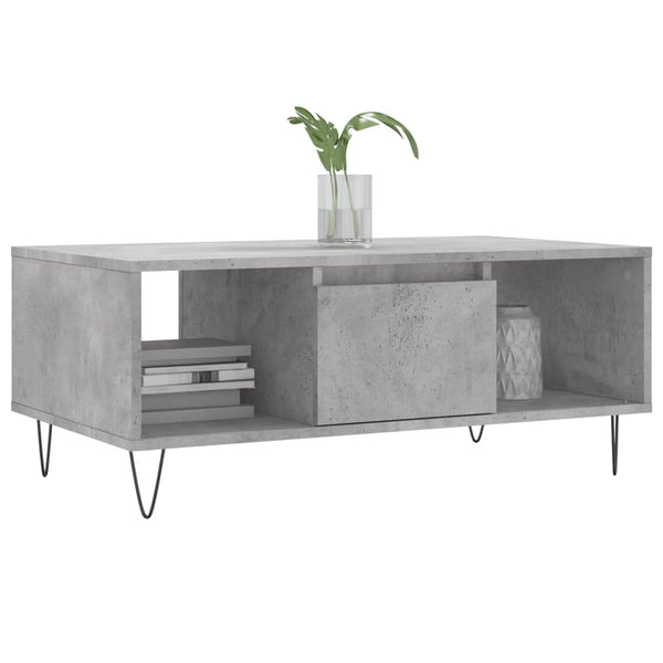 Betongrauer Couchtisch Luminita 90x50x36,5cm (Holz)