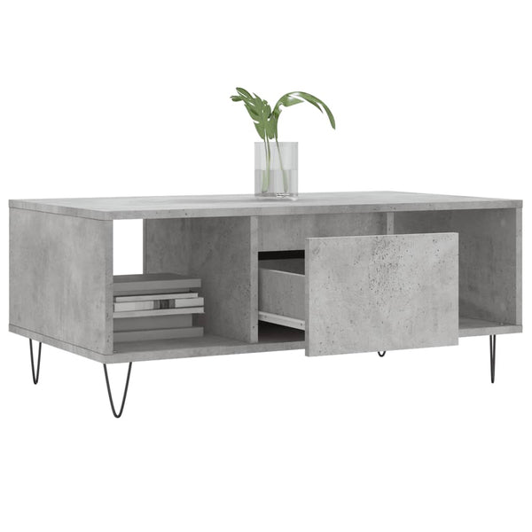 Betongrauer Couchtisch Luminita 90x50x36,5cm (Holz)