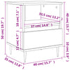 Nachttisch Stamatis 40x35x50cm in Betonoptik (Holz)