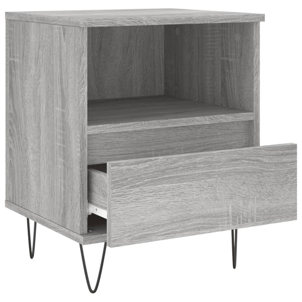 Grauer Nachttisch Kila 40x35x50cm (Holz)