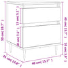 Schwarze Nachttische Iralion 40x35x50cm (2er-Set aus Holz)