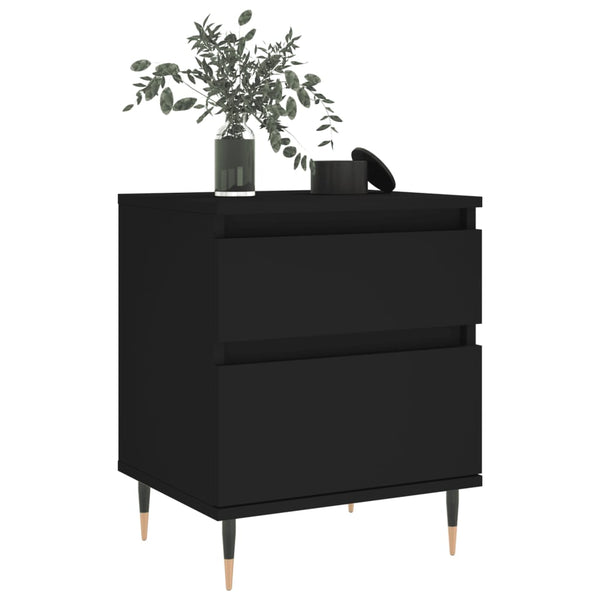 Schwarze Nachttische Iralion 40x35x50cm (2er-Set aus Holz)