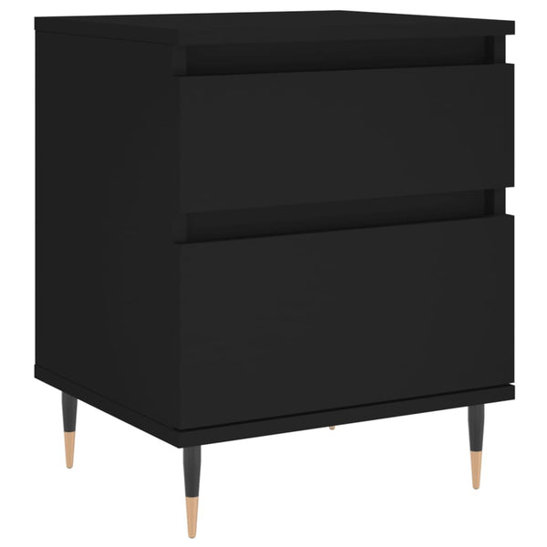 Schwarze Nachttische Iralion 40x35x50cm (2er-Set aus Holz)