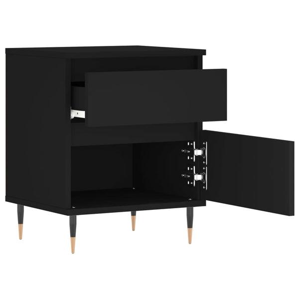 Schwarze Nachttische Iralion 40x35x50cm (2er-Set aus Holz)