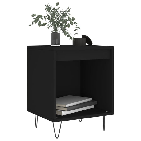 Schwarze Nachttische Jageta 40x35x50cm (2er Set aus Holz)