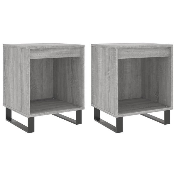 Graue Nachttische Elvi 40x35x50cm (2 Stk. Sonoma-Holz)