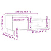 Schwarzer Couchtisch Florence 100x50x45cm (Holz)