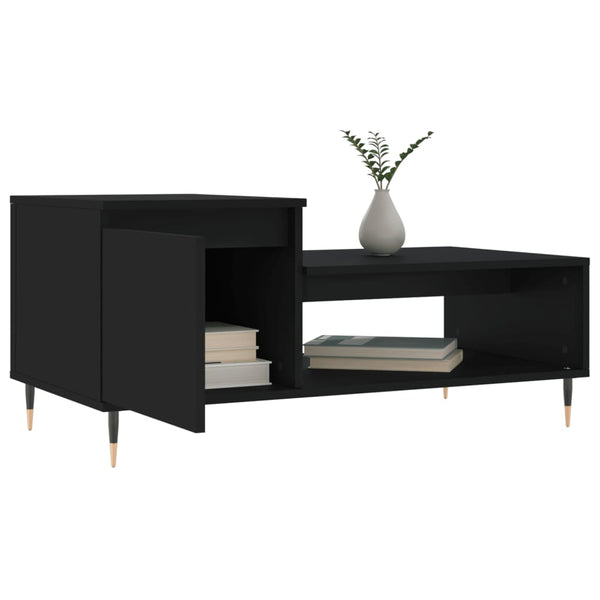 Schwarzer Couchtisch Florence 100x50x45cm (Holz)