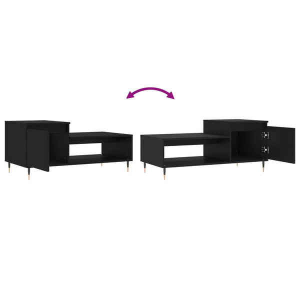 Schwarzer Couchtisch Florence 100x50x45cm (Holz)