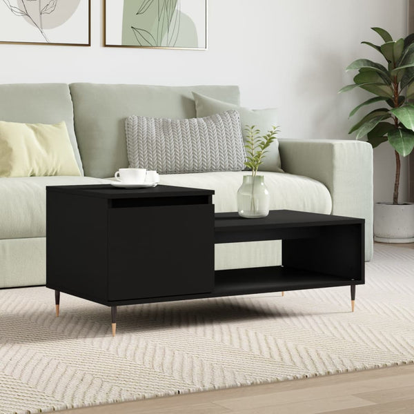 Schwarzer Couchtisch Florence 100x50x45cm (Holz)
