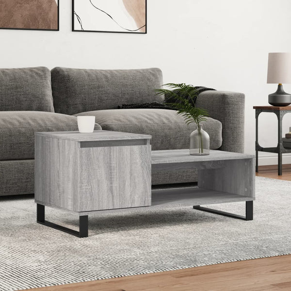 Grauer Couchtisch Kund 100x50x45cm (Holz)