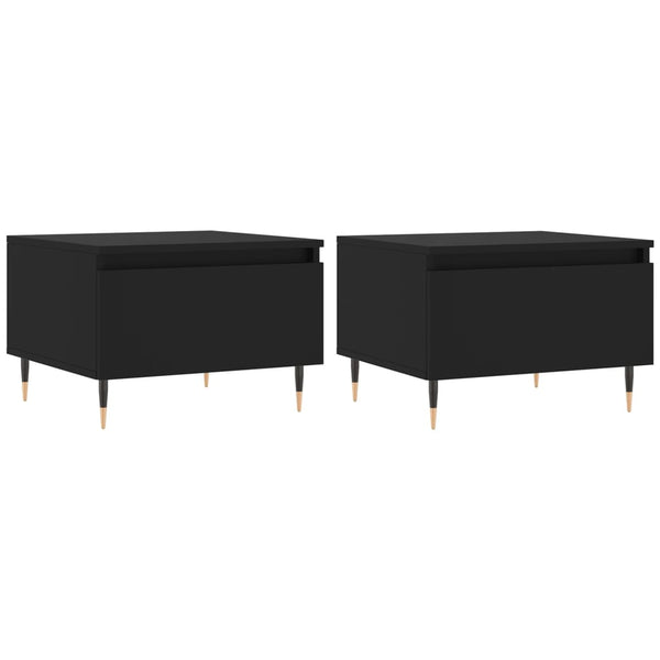 Schwarze Couchtische Anidor 50x46x35cm (2er Set, Holz)