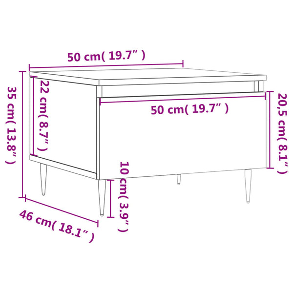 Schwarze Couchtische Anidor 50x46x35cm (2er Set, Holz)