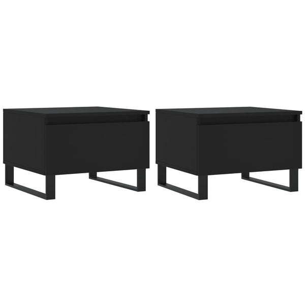 Schwarze Couchtische Giacinta 50x46x35cm (2 Stück, Holz)