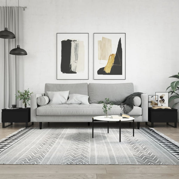 Schwarze Couchtische Giacinta 50x46x35cm (2 Stück, Holz)