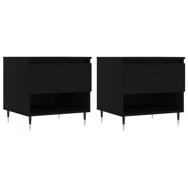Schwarze Couchtische Fagarasan 50x46x50cm (2 Stück Holz)