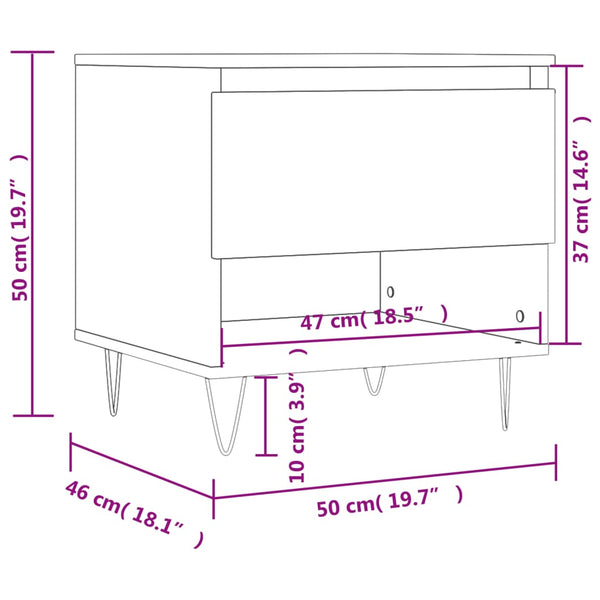 Schwarzer Couchtisch Tipra 50x46x50cm (Holz)