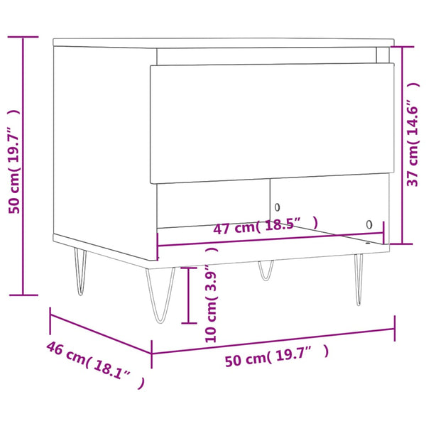 Harmaa sohvapöydät Tipra 50x46x50cm (2 kpl sonoma puinen)