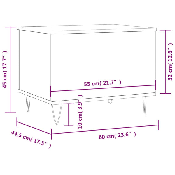 Schwarzer Couchtisch Lagusi 60x44,5x45cm (Holz)