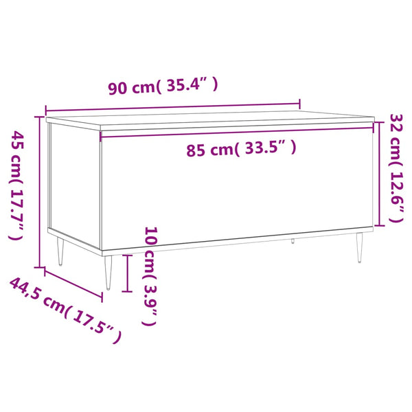 Couchtisch Aloma Schwarz 90x44,5x45cm (Holz)