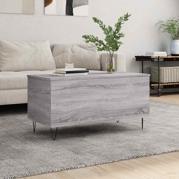 Harmaa sohvapöytä Luchetia 90x44,5x45cm (puinen)