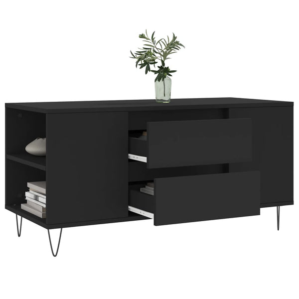 Schwarzer Couchtisch Nicoleti 102x44,5x50cm (Holz)