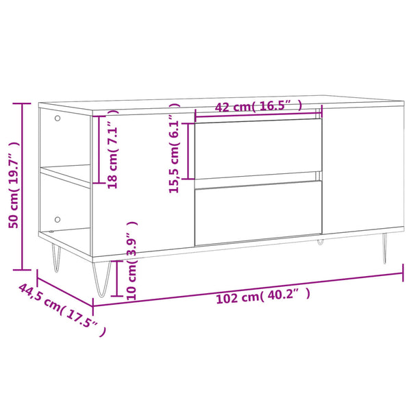 Schwarzer Couchtisch Nicoleti 102x44,5x50cm (Holz)