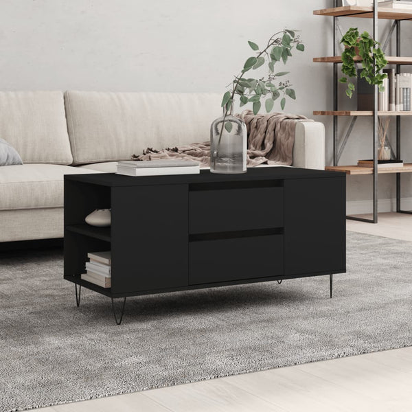 Schwarzer Couchtisch Nicoleti 102x44,5x50cm (Holz)