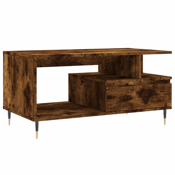 Couchtisch Zaliha aus geräucherter Eiche 90x49x45cm (Holz)
