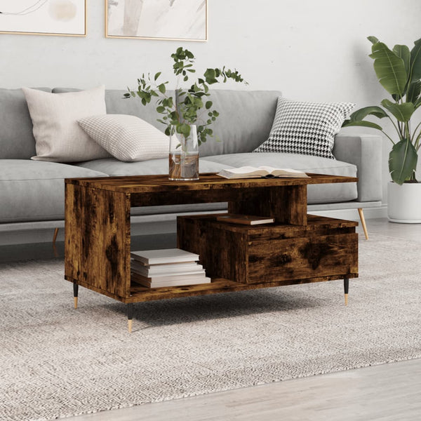 Couchtisch Zaliha aus geräucherter Eiche 90x49x45cm (Holz)