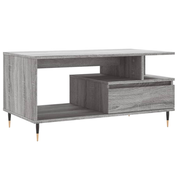 Grauer Couchtisch Zaliha 90x49x45cm (Holz)