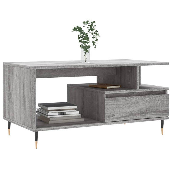 Grauer Couchtisch Zaliha 90x49x45cm (Holz)