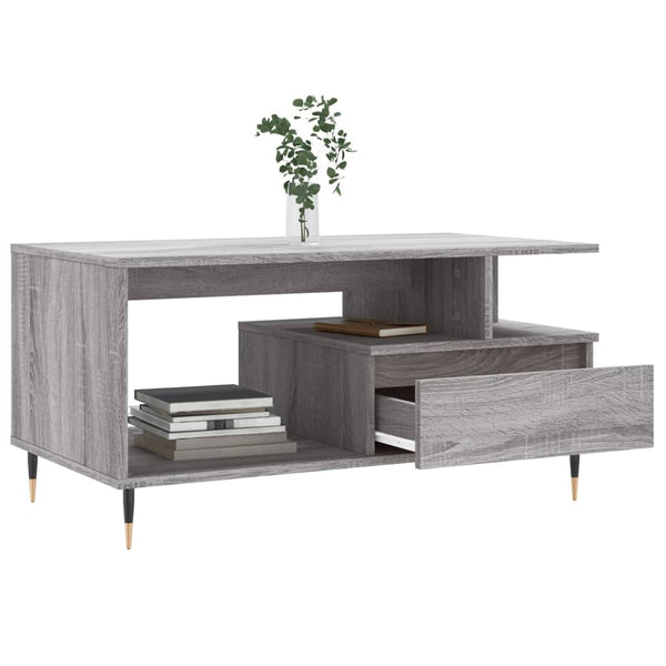 Grauer Couchtisch Zaliha 90x49x45cm (Holz)