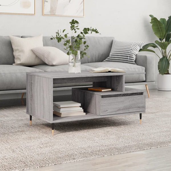 Grauer Couchtisch Zaliha 90x49x45cm (Holz)