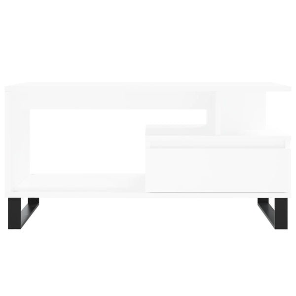 Weißer Couchtisch Godrocenco 90x49x45cm (Holz)
