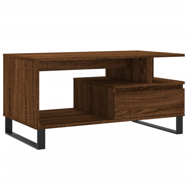 Brauner Couchtisch Godrocenco 90x49x45cm (Holz)