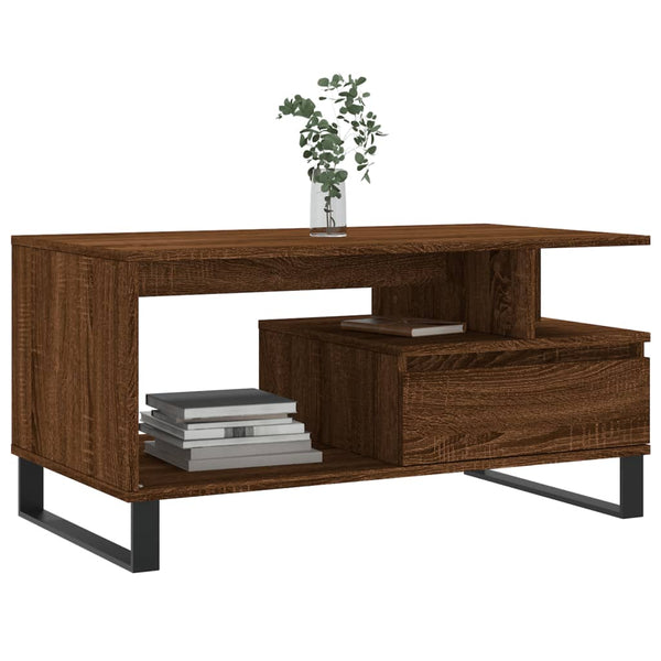 Brauner Couchtisch Godrocenco 90x49x45cm (Holz)