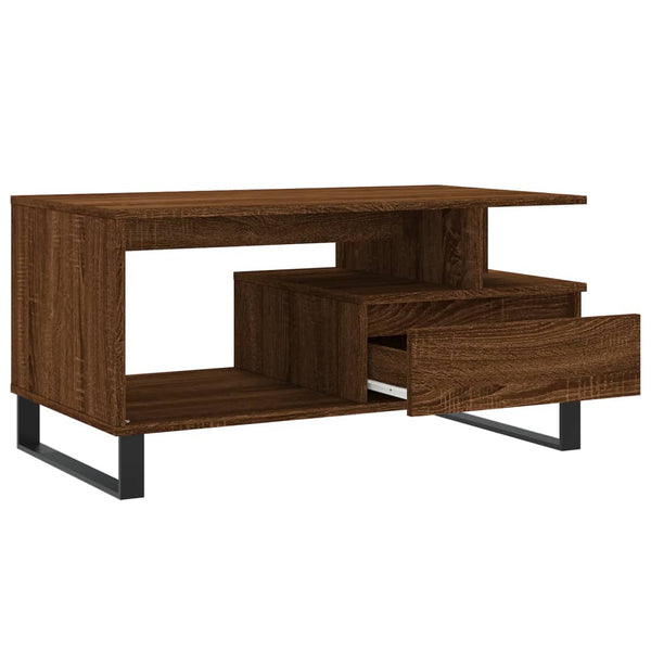 Brauner Couchtisch Godrocenco 90x49x45cm (Holz)