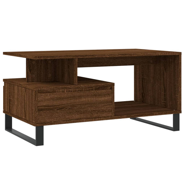 Brauner Couchtisch Godrocenco 90x49x45cm (Holz)
