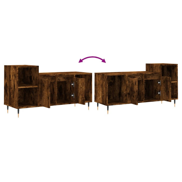 Räucher-Eichenholz-TV-Schrank Telian 100x35x55cm (Holz)