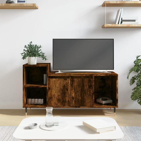 Räucher-Eichenholz-TV-Schrank Telian 100x35x55cm (Holz)