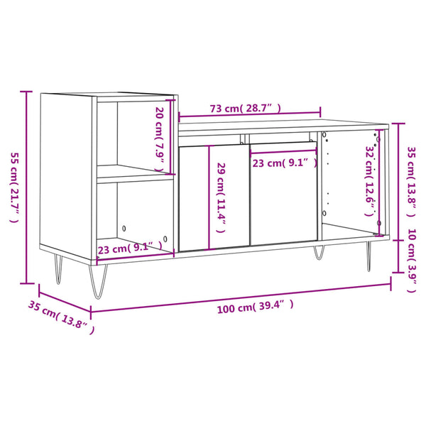 Sonoma tammi tv-taso Henriete 100x35x55cm (puinen)