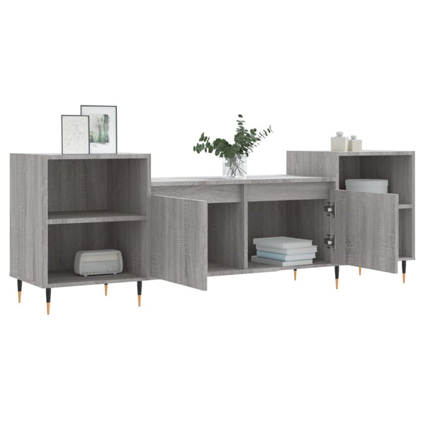 Graues TV-Möbel Kermit 160x35x55cm (Holz)
